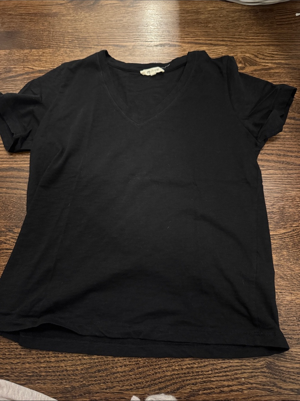 Madewell Black V-Neck Short Sleeve Tee